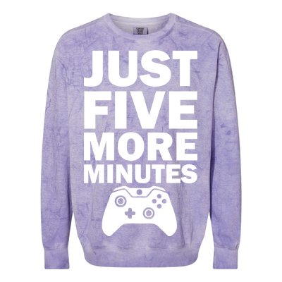 Just Five More Minutes Funny Video Game Colorblast Crewneck Sweatshirt