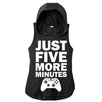 Just Five More Minutes Funny Video Game Ladies PosiCharge Tri-Blend Wicking Draft Hoodie Tank