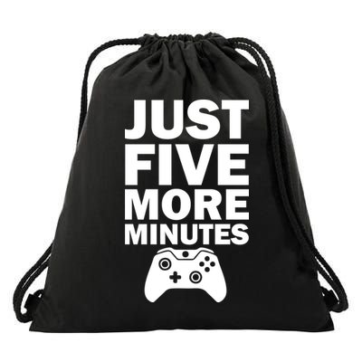 Just Five More Minutes Funny Video Game Drawstring Bag