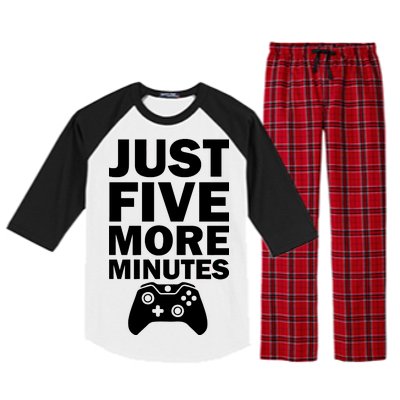 Just Five More Minutes Funny Video Game Raglan Sleeve Pajama Set