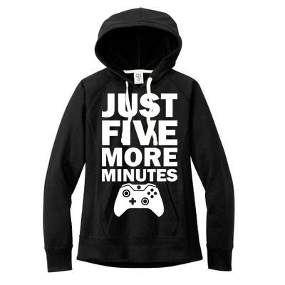 Just Five More Minutes Funny Video Game Women's Fleece Hoodie