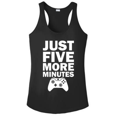 Just Five More Minutes Funny Video Game Ladies PosiCharge Competitor Racerback Tank