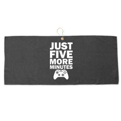 Just Five More Minutes Funny Video Game Large Microfiber Waffle Golf Towel