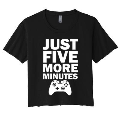 Just Five More Minutes Funny Video Game Crop Top