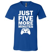 Just Five More Minutes Funny Video Game V-Neck T-Shirt