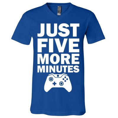 Just Five More Minutes Funny Video Game V-Neck T-Shirt