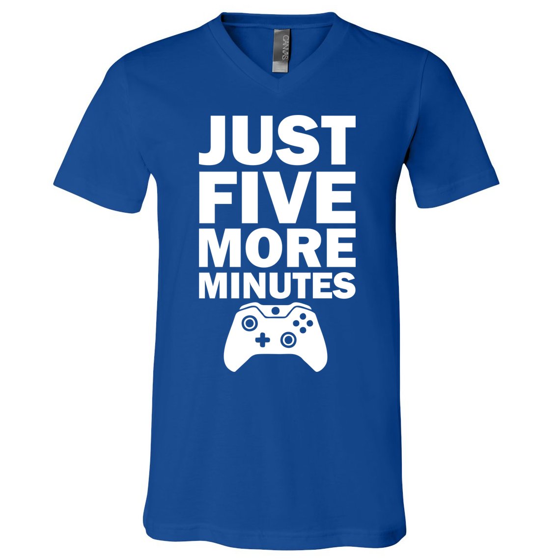 Just Five More Minutes Funny Video Game V-Neck T-Shirt