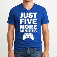 Just Five More Minutes Funny Video Game V-Neck T-Shirt