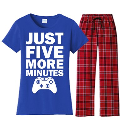 Just Five More Minutes Funny Video Game Women's Flannel Pajama Set