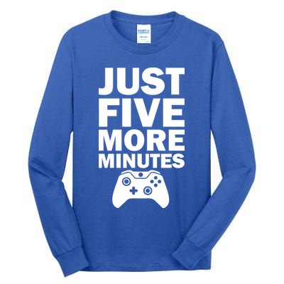 Just Five More Minutes Funny Video Game Tall Long Sleeve T-Shirt