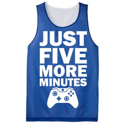 Just Five More Minutes Funny Video Game Mesh Reversible Basketball Jersey Tank