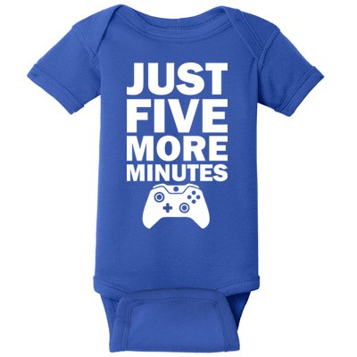 Just Five More Minutes Funny Video Game Baby Bodysuit