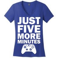 Just Five More Minutes Funny Video Game Women's V-Neck T-Shirt