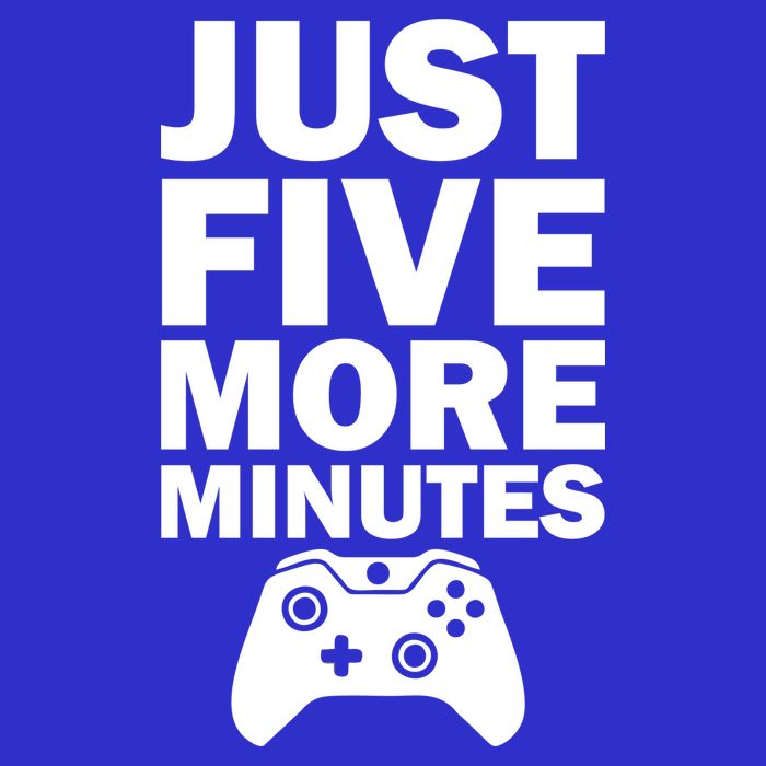 Just Five More Minutes Funny Video Game Women's V-Neck T-Shirt