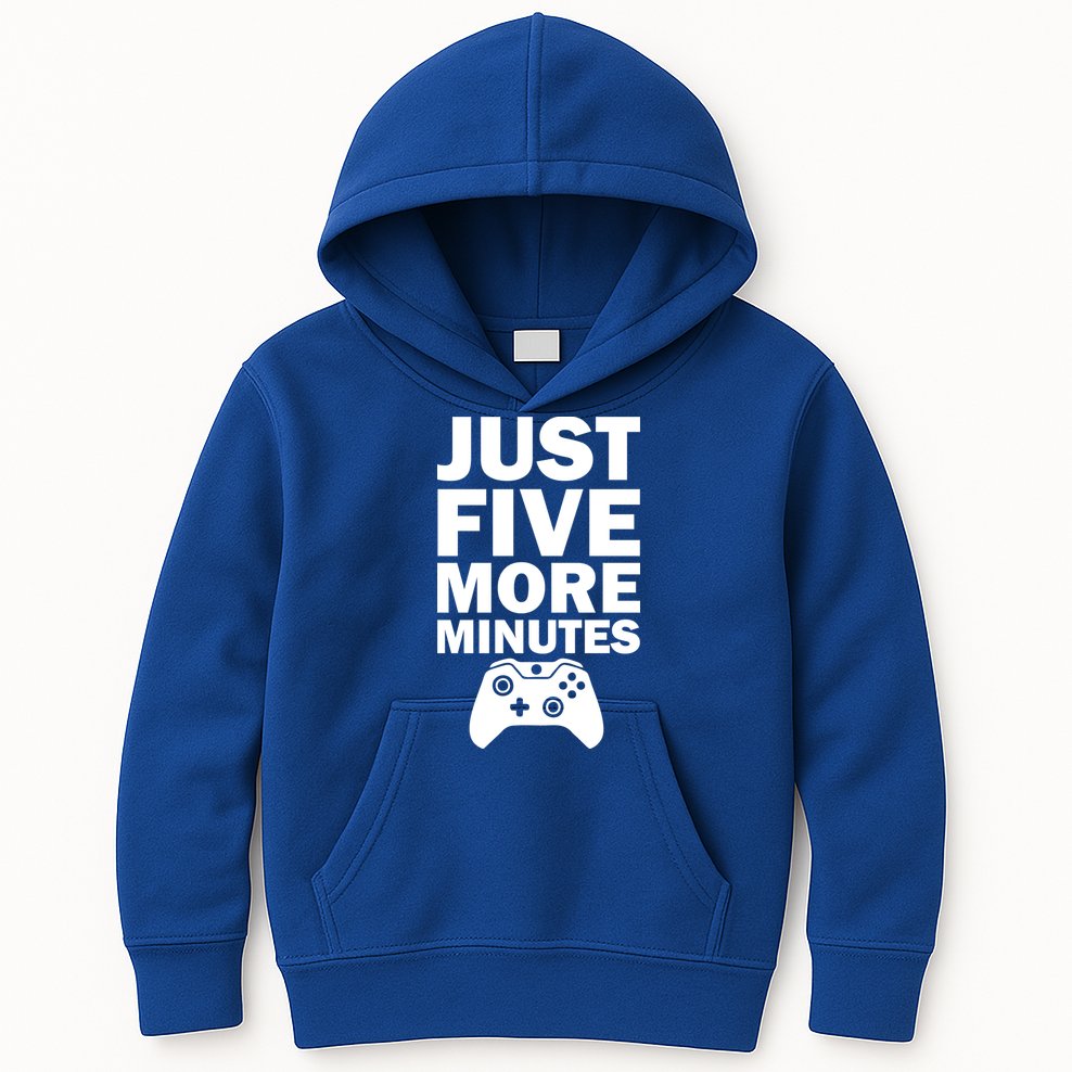 Just Five More Minutes Funny Video Game Kids Hoodie