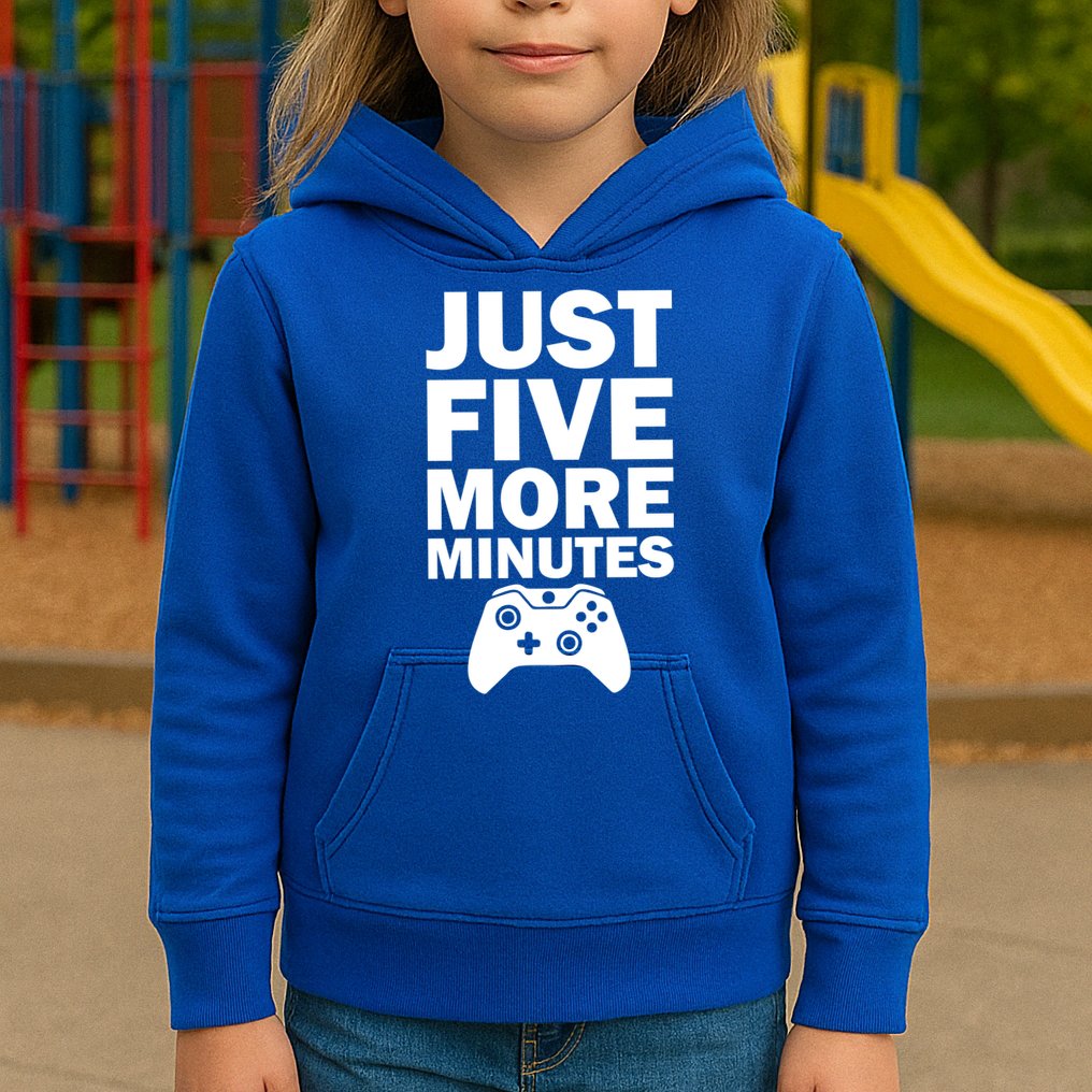 Just Five More Minutes Funny Video Game Kids Hoodie