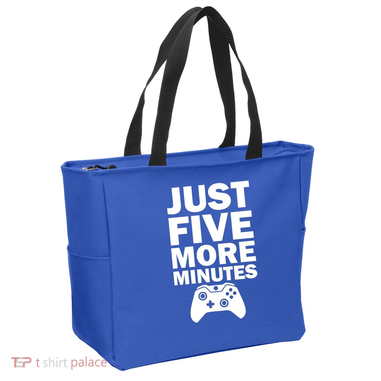 Just Five More Minutes Funny Video Game Zip Tote Bag