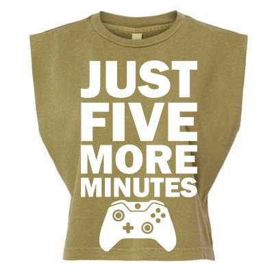 Just Five More Minutes Funny Video Game Garment-Dyed Women's Muscle Tee