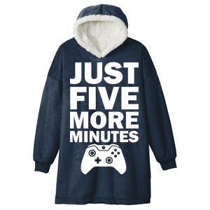 Just Five More Minutes Funny Video Game Hooded Wearable Blanket