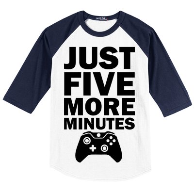 Just Five More Minutes Funny Video Game Baseball Sleeve Shirt