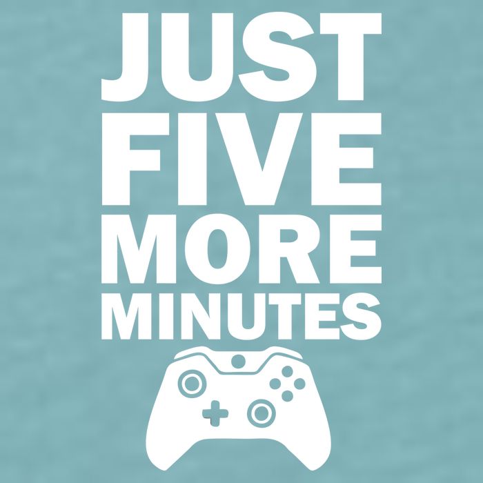 Just Five More Minutes Funny Video Game Sueded Cloud Jersey T-Shirt