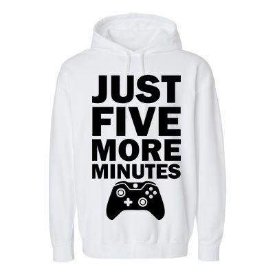 Just Five More Minutes Funny Video Game Garment-Dyed Fleece Hoodie