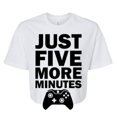 Just Five More Minutes Funny Video Game Bella+Canvas Jersey Crop Tee