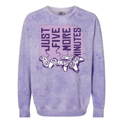 Just Five More Minutes Game Colorblast Crewneck Sweatshirt