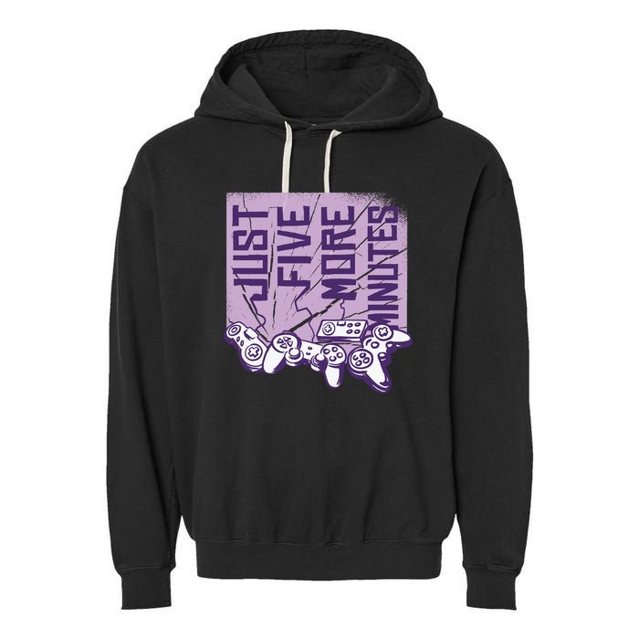Just Five More Minutes Game Garment-Dyed Fleece Hoodie