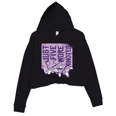 Just Five More Minutes Game Crop Fleece Hoodie