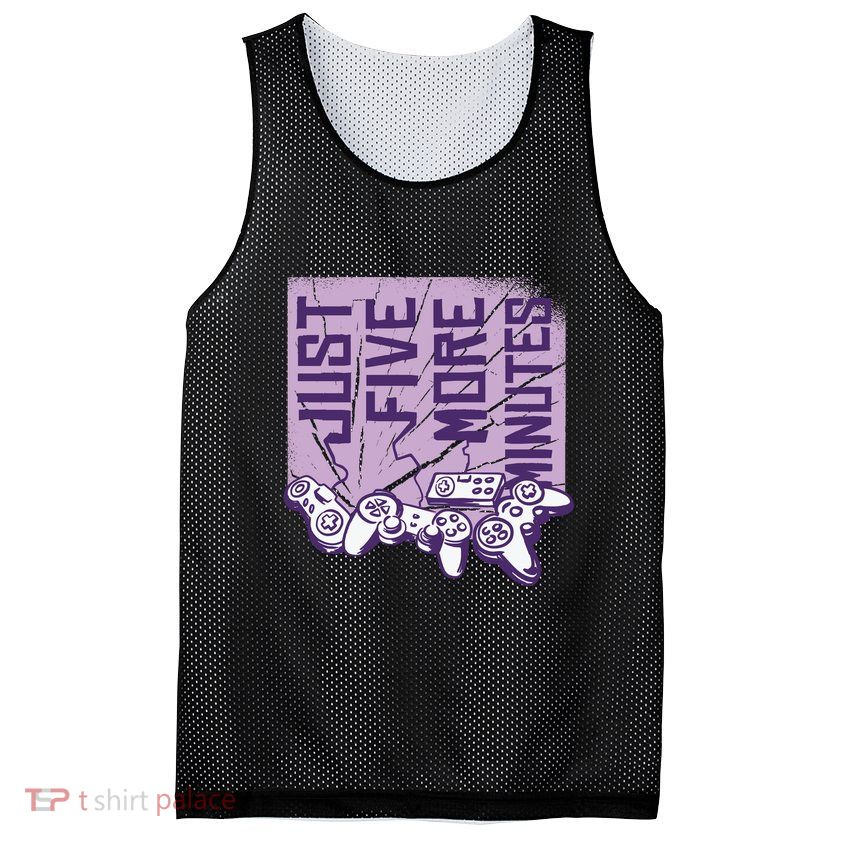 Just Five More Minutes Game Mesh Reversible Basketball Jersey Tank