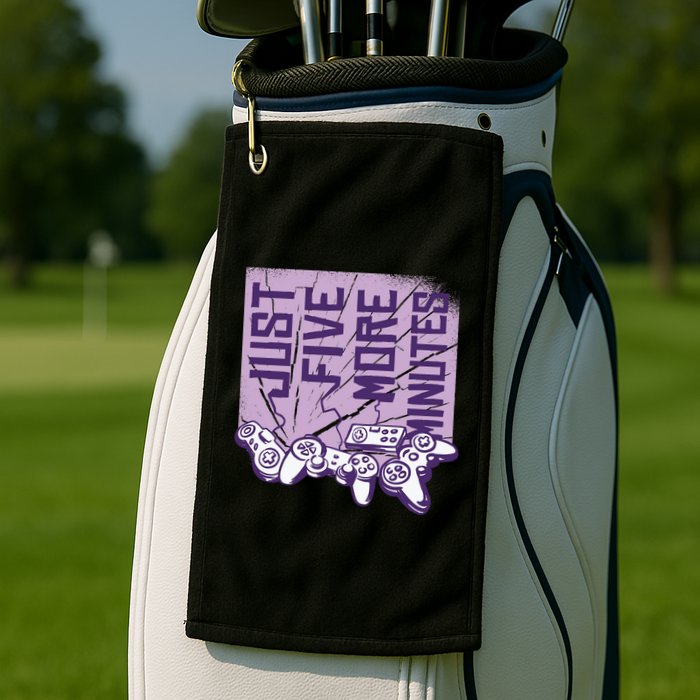 Just Five More Minutes Game Golf Towel
