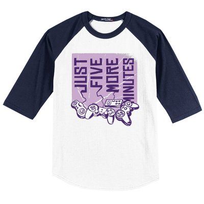 Just Five More Minutes Game Baseball Sleeve Shirt