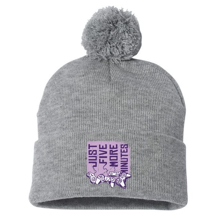 Just Five More Minutes Game Pom Pom 12in Knit Beanie