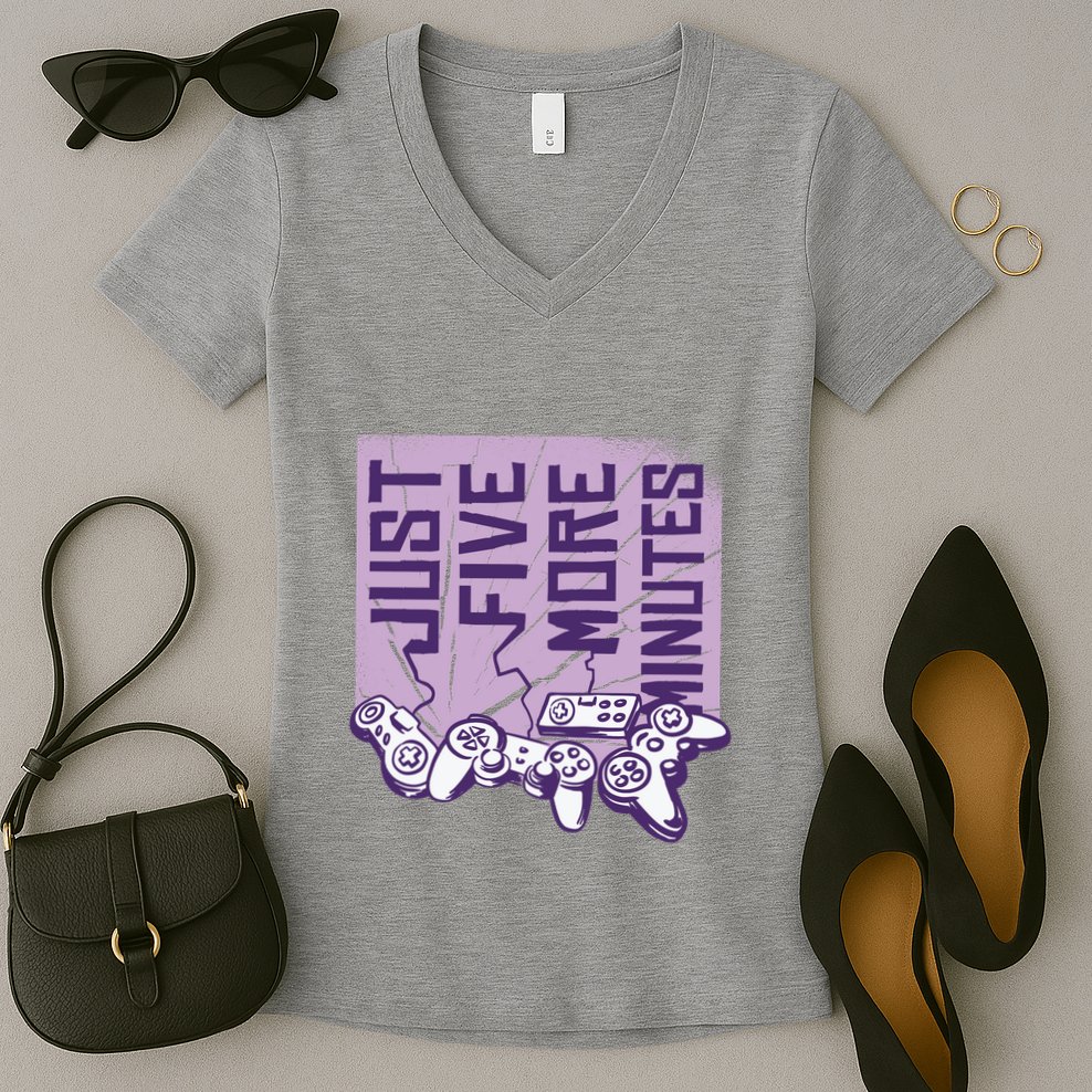 Just Five More Minutes Game Women's V-Neck T-Shirt