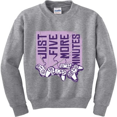 Just Five More Minutes Game Kids Sweatshirt