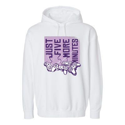 Just Five More Minutes Game Garment-Dyed Fleece Hoodie