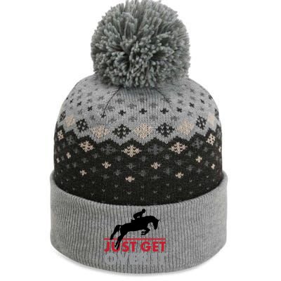 Just Get Over It Funny Horse Riding The Baniff Cuffed Pom Beanie