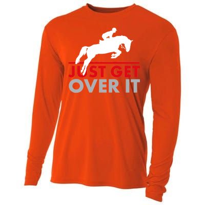 Just Get Over It Funny Horse Riding Cooling Performance Long Sleeve Crew