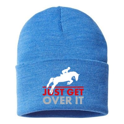 Just Get Over It Funny Horse Riding Sustainable Knit Beanie