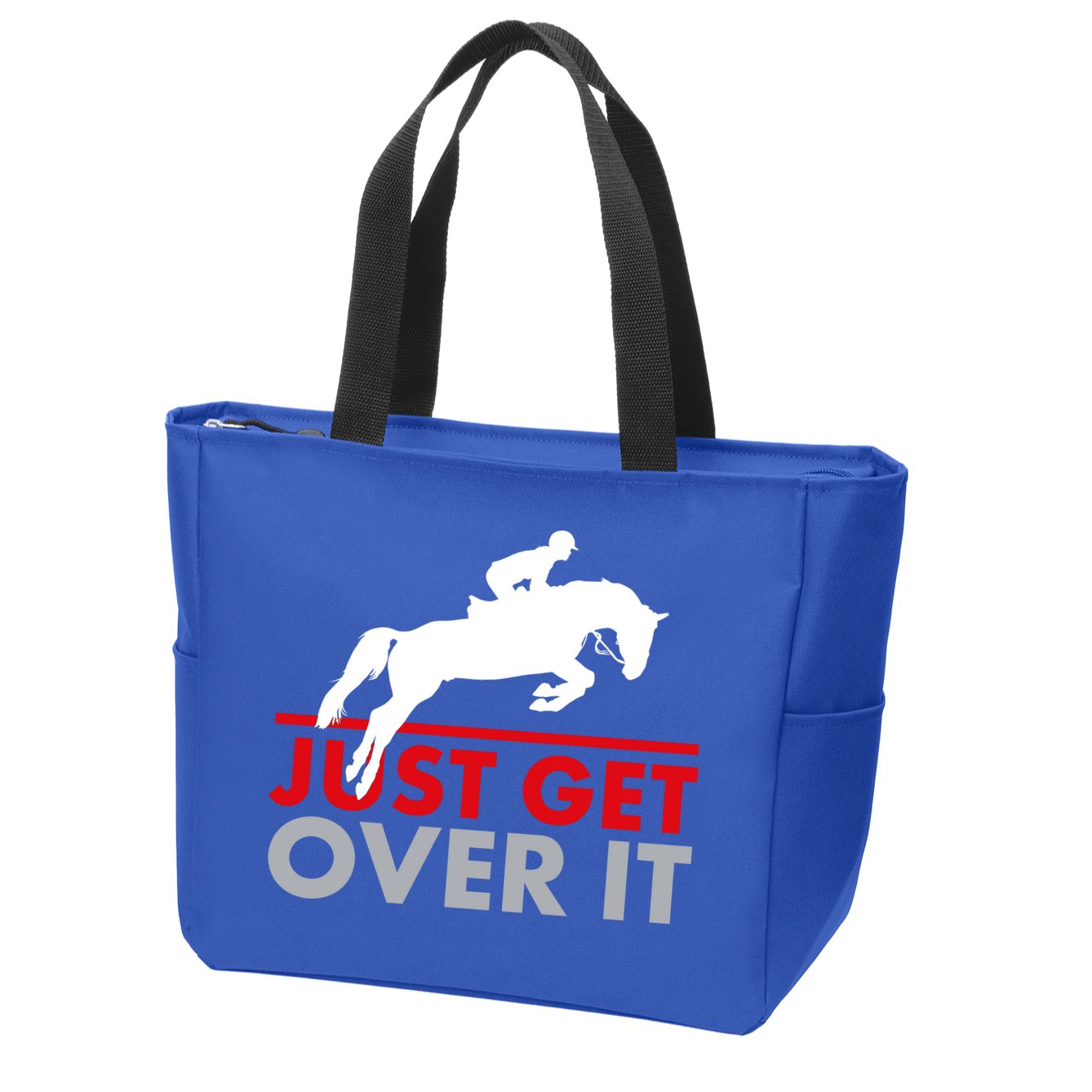 Just Get Over It Funny Horse Riding Zip Tote Bag