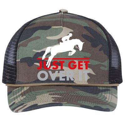 Just Get Over It Funny Horse Riding Retro Rope Trucker Hat Cap