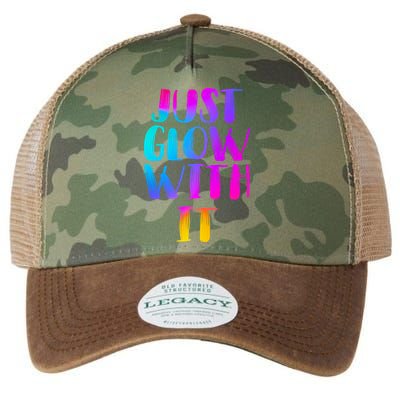 Just Glow With It Funny Retro Legacy Tie Dye Trucker Hat