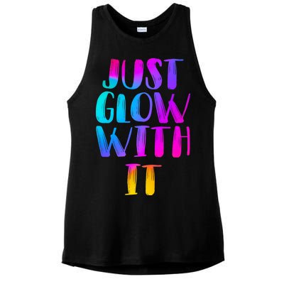 Just Glow With It Funny Retro Ladies PosiCharge Tri-Blend Wicking Tank