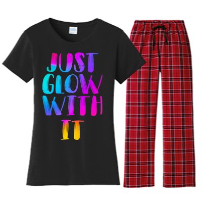 Just Glow With It Funny Retro Women's Flannel Pajama Set