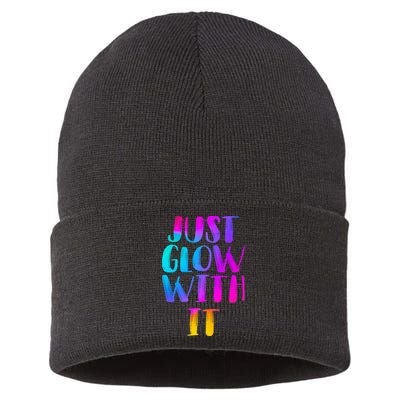 Just Glow With It Funny Retro Sustainable Knit Beanie