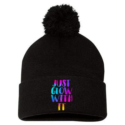 Just Glow With It Funny Retro Pom Pom 12in Knit Beanie