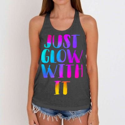 Just Glow With It Funny Retro Women's Knotted Racerback Tank