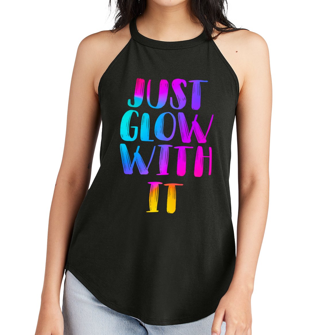 Just Glow With It Funny Retro Women's Perfect Tri Rocker Tank