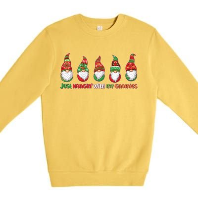 Just Hanging with My Gnomies Christmas Premium Crewneck Sweatshirt